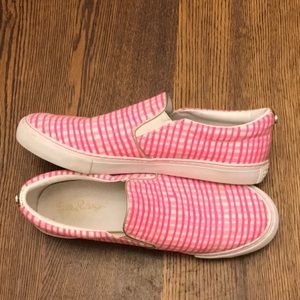 Plaid print slip on Sneakers